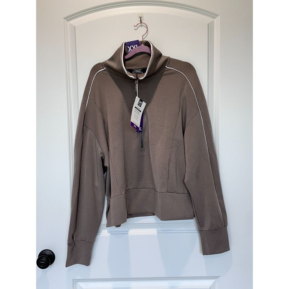 NWT Member's Mark Sandwash Half Zip Pullover Gray Size XXL